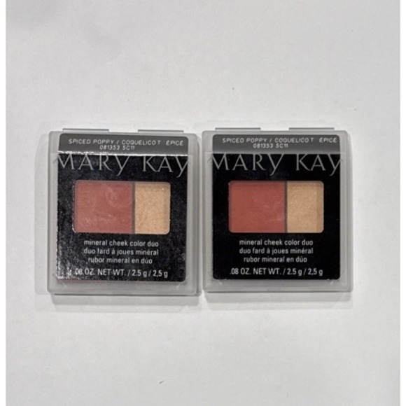 Lot of 2 Mary Kay Mineral Cheek Color Duo Blush Spiced Poppy Full Size 081353 - Picture 6 of 6
